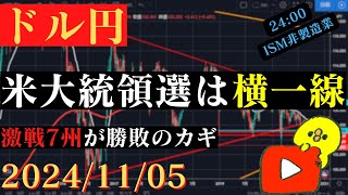 【ドル円】米大統領選は横一線‼激戦7州を制すのは⁉🐥2024/11/05🐥