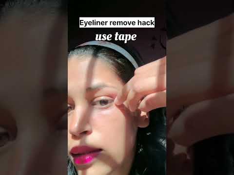 Easy way to remove Eyeliner | Cello tape😮#shorts #hacks #makeuphacks #trending