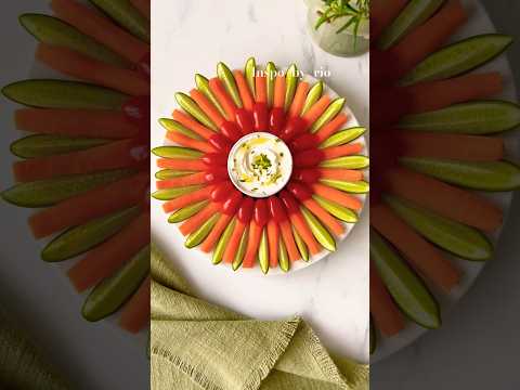 Veggie Snacks Plating Ideas 🌿 #easytutorial #shortsvideos