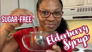 Sugar-free Elderberry Syrup (and how to preserve it)