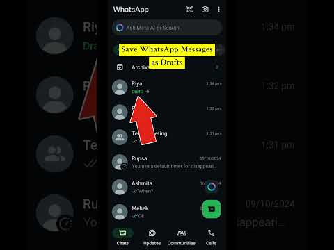 Save WhatsApp Messages as Drafts #howto #draft #whatsapp #message #new