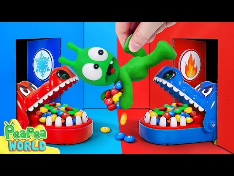 Pea Pea Challenge Escapes Hot and Cold Crocodile Dentist Room - Cartoon For Kids - Pea Pea World