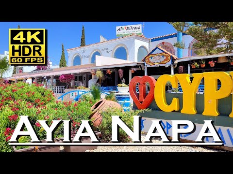 Ayia Napa Cyprus in 4K 60fps HDR (UHD) Dolby Atmos 💖 The best places 👀 walking tour , Agia Napa