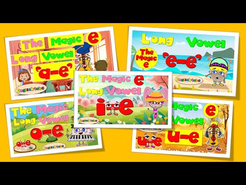 The Magic e / Long Vowels a-e, e-e, i-o, o-e + u-e / Five Video Phonics Compilation