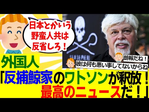 【海外の反応】外国人「反捕鯨活動家のポール・ワトソン氏が釈放される！最高のニュースだな！」【外国人の反応】