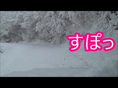 【最強寒波】　鳥取と兵庫の県境で極上スノアタ　雪山にはウインチ必須ですね