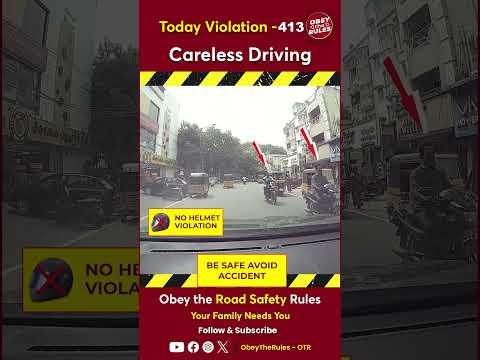 Today Violation 413 - Careless Driving #otr #chennaitrafficpolice #obeytherules