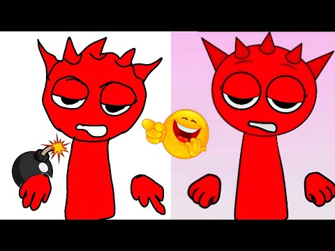 ♥️ Red Sprunki Funny 🤣 Drawing meme Part3