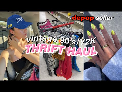 THRIFT WITH ME | 90s/Y2k THRIFT HAUL 💚🍒🌸