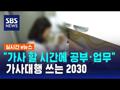 "집안일 할 시간에 공부·업무"…가사대행 쓰는 2030 / SBS / 실시간 e뉴스