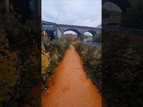 When Water turns to Soup. River Calder. Todmorden.