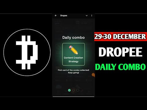 Dropee daily combo today | dropee daily combo 30 December | Daily Combo Dropee | Dropee 30 December