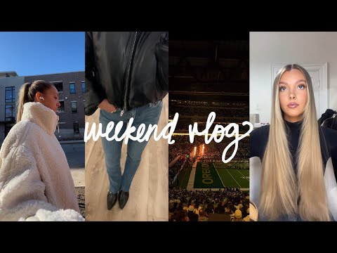 weekend vlog: big 10 championship game, getting ready, cozy sunday at home & self-care