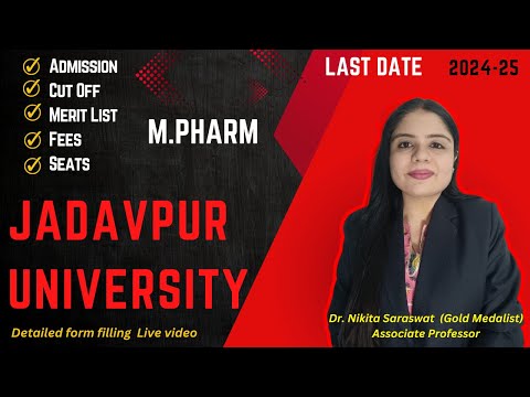 Jadavpur University M Pharmacy Admission 2024 | M. Pharm Admission in Jadavpur University GPAT 2024