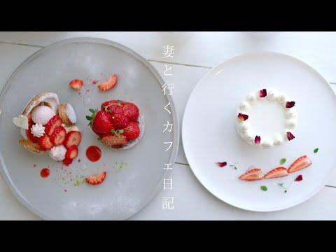 【vlog #60】大阪カフェ巡り｜アートないちごのミルフィーユ｜お一人様ショートケーキ｜淡色カフェ｜枚方カフェ