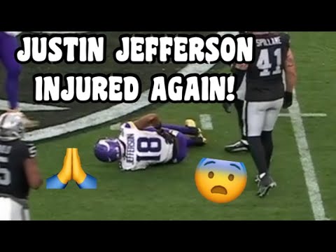 Justin Jefferson INJURED AGAIN 🙏😨 Raiders vs Vikings 2023 highlights