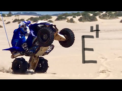 14 year old doing long dune wheelie on Raptor 700R!