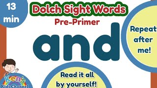 DOLCH SIGHT WORDS Pre-Primer/Pre-K