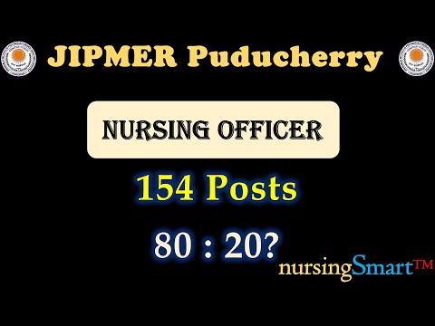 JIPMER Puducherry | Nursing Officer Posts | 80:20 #jipmernursingofficer #jipmer