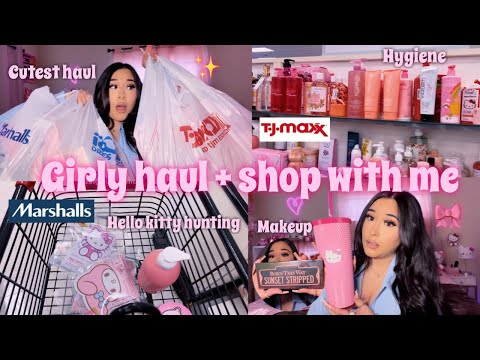 SHOP WITH ME + GIRLY COLLECTIVE HAUL ♡ (juicy couture, Kylie Skin, too faced, & hello kitty)