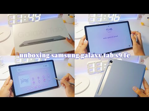 samsung galaxy tab s9 fe 🫧| aesthetic unboxing 📦🩷 | asmr 🎀