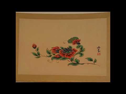 《含花育英帖》 絹本墨画着彩 1帖 15図うち3図 各24.0×30.0大正15昭和22年頃 (c.1926-27) 🌱🌱🌱🚶‍♀️藝コレ2022🚶‍♂️散歩🚶‍♀️🌱🌱🌱