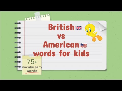 American English vs British English | Animated version for kids | Comparison | Vocabulary words |