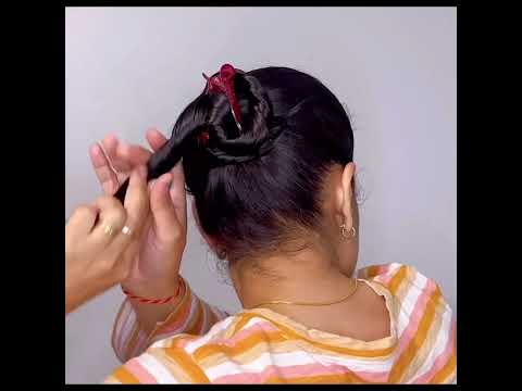 Quick clutcher clip bun hairstyle | Easy self bun hairstyle #hair #hairstyle #hairstyles