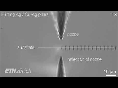 Multi-metal electrohydrodynamic redox 3D printing at the submicron scale