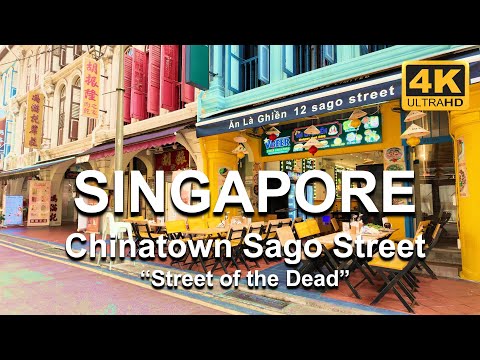 Street of the Dead | Sago Street | Chinatown | Singapore | 4K UHD Walking Tour