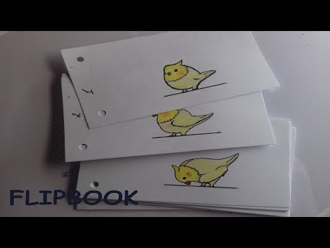 Флипбук ПТИЧКА артистическая / Flipbook bird artistic / animation / children's flipbook