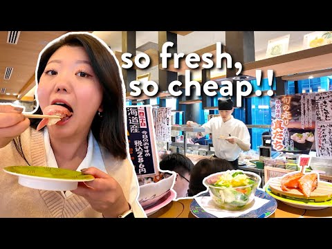 CONVEYOR BELT SUSHI IN JAPAN 🍣! Tokyo's LARGEST Sushi Train Experience