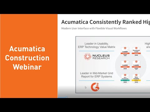 Acumatica - Construction Webinar