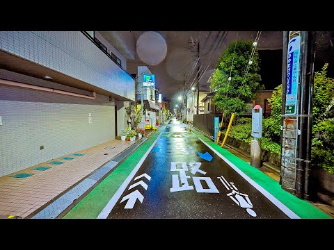 Rainy Night Walk Around Suburban Tokyo, Japan • 4K HDR