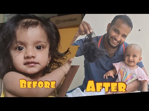 Baby headshave Arrohi head shave Part-1| Baby Head shave | Baby hair trimming before head shave|