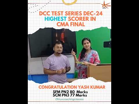 DCC Test Series Dec-24 Highest Scorer In CMA Final ! Congratulations Yash Kumar #cmatestseries