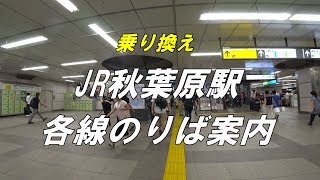 【乗り換え】JR秋葉原駅（構内）各線のりば案内（中央改札から電気街改札）