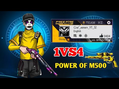 Power Of M500 1vs4 impossible 🎯#trending #freefire #viralshorts #onetap #headshot #gwarmyyt ##1vs4