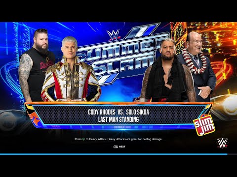 WWE Summerslam | Cody Rhodes vs Solo Sikoa | Last Man Standing | WWE2K24 Games | Neon Nights