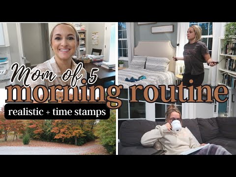 *NEW* HOMESCHOOLING MOM OF 5 PRODUCTIVE & REALISTIC MORNING ROUTINE // Large Family // Fall 2023