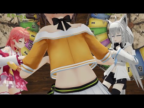 Gambling Dance in RUST [hololive / Matsuri / Miko / Fubuki / MMD]