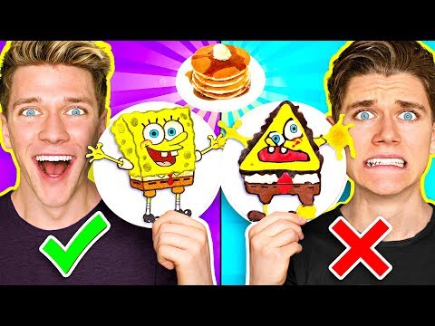 PANCAKE ART CHALLENGE 3!!! Learn How To Make Spongebob Star Wars Jedi & Wonder Woman DIY Pancake!