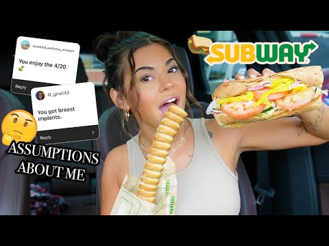 SUBWAY Mukbang + Reacting to Your Assumptions About Me!