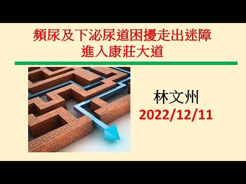 頻尿及下泌尿道困擾走出迷障進入康莊大道－林文州20221211