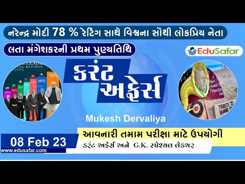 08 February 2023 Current Affairs in Gujarati By EduSafar