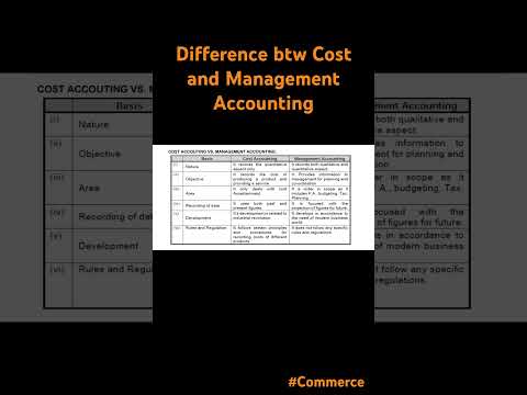 Cost vs Management Accounting|#commerce #study #learning #bcom #mcom #cma #mba