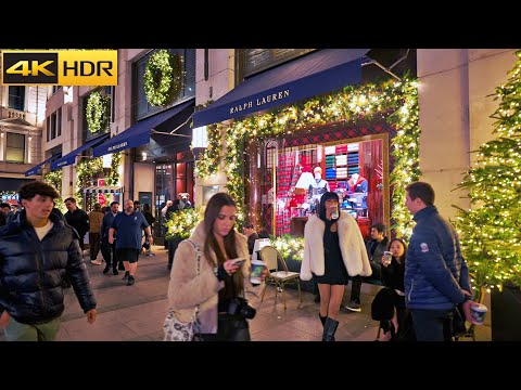 🎄 Exploring London’s Christmas Highlights 2024 ❄️ Festive Crowds, Lights and Markets [4K HDR]