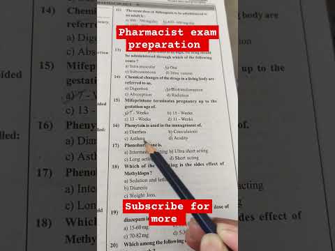 Pharmacist Exam Preparation | Railway Pharmacist Exam Preparation @pharmamcq #osssc #dsssb