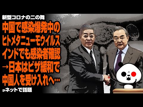 【コロナの二の舞】中国で感染爆発中のヒトメタニューモウイルス インドでも感染者確認→日本はビザ緩和で中国人を受け入れへ…が話題