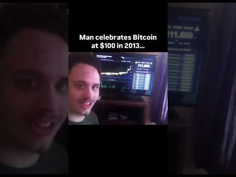 Youtuber celebrates Bitcoin reaching $100 in 2013. #stocks #finance #stockmarket #markets #trading